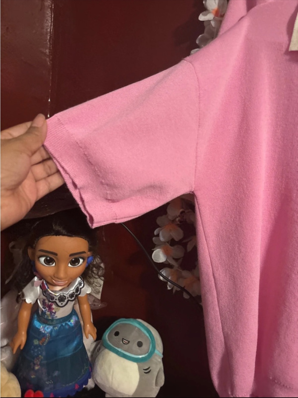 Pink Knit Shorts with Cream Trim - Picture 7 of 8